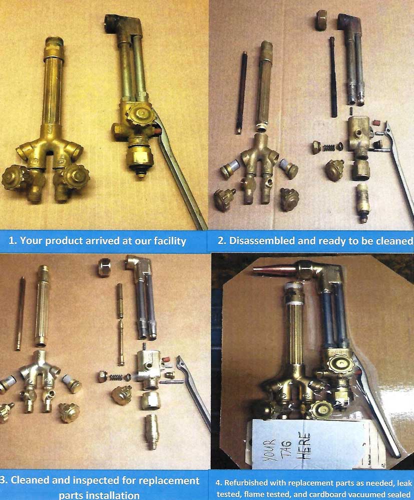 Disassembled regulator parts prepared for cleaning and repair